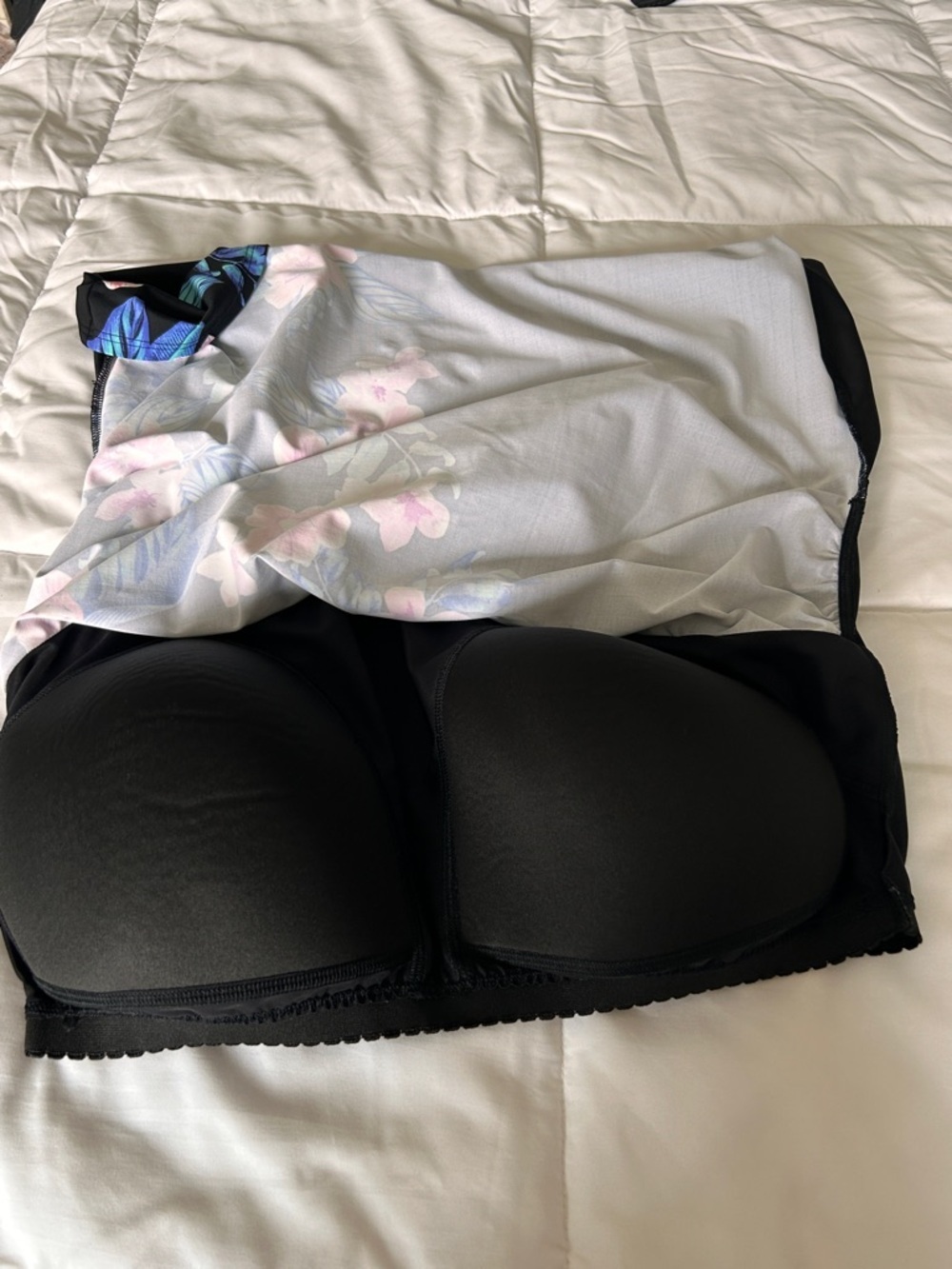 Lands' End Black Tankini with Pink, Orange & Teal Floral Print plus Size 20W DDD - Picture 6 of 7